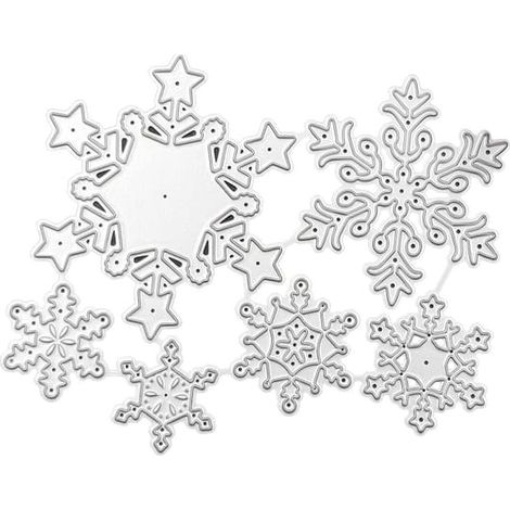 Pochoirs de découpe en métal Flocon de neige de Noël pour scrapbooking, album et tampons en papier (1/5)
