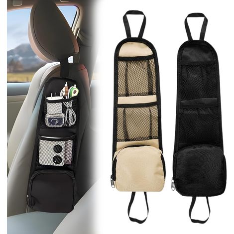 Organizer per sedili laterali in 2 pezzi, borsa portaoggetti pieghevole per auto, borsa portaoggetti da appendere per auto, portaoggetti laterale per auto, organizer per sedili auto per auto e camion