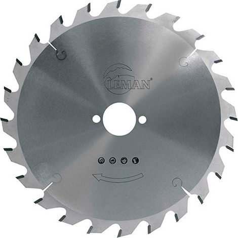 Hartmetall-Sägeblatt für Handkreissägeblatt - D. 190 x Al. 16 mm. x 24 Zähne alt. für Holz - LEMAN - 964.190.1624