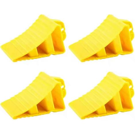 Lot de 4 cales de roue avec poignées - Butées de roue antidérapantes pour camping-cars, camions, bateaux et avions (1/5)