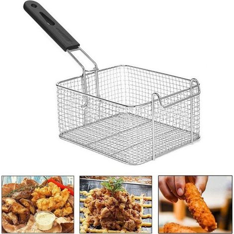 Panier à Friture - Acier Inoxydable Alimentaire - Pour Friteuse Électrique ou Plaque Chauffante - 1 Pièce (1/5)