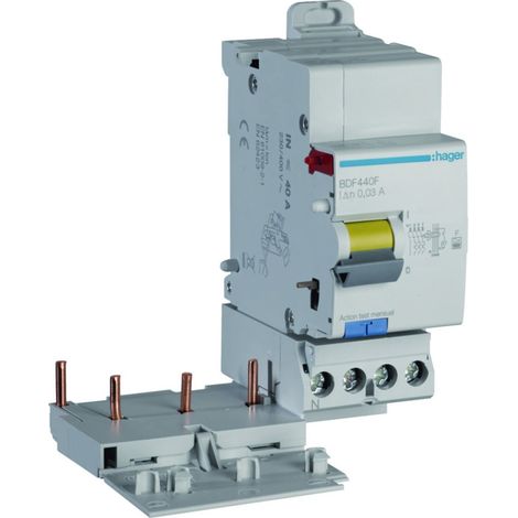Bloc différentiel 3P+N 40A 30mA type F - HAGER BDF440F (1/5)