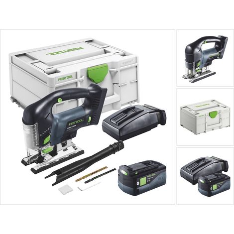Festool CARVEX PSBC 420-Basic sierra de calar pendular sin cable 18 V 120 mm sin escobillas + 1x batería recargable 5,0 Ah + cargador + Systainer (1/5)