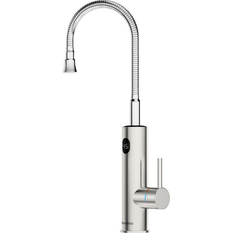Wasserhahn mit Durchlauferhitzer, 3200W Electric Wasserhahn Küche LED Digitalanzeige Küchenarmatur Edelstahl 360° Flexible Drehung Mischbatterie Küche IPX4 Wasserdicht Armatur Küche (1/4)