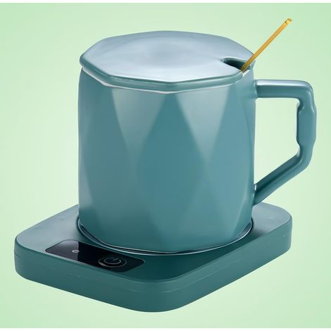 Scaldatazze/sottobicchiere con temperatura costante di 55℃ - scaldatazze intelligente per riscaldare caffè, bevande, latte, tè e cioccolata calda (verde). (1/5)