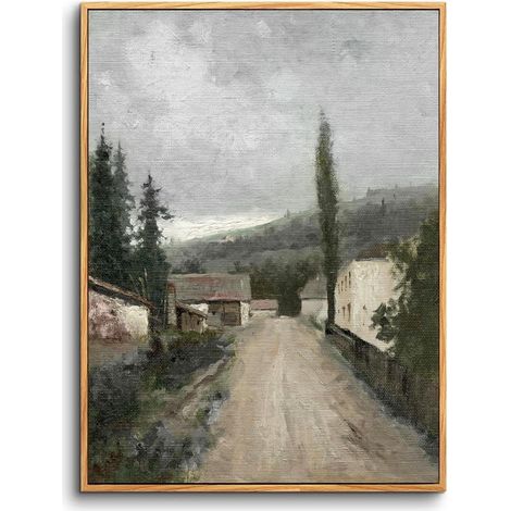 Leinwandbild 30x40cm Slowakisches Dorf-Rahmen Holz 40L x 30B cm (1/5)