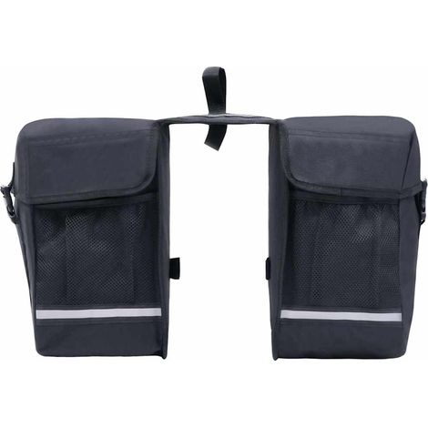 vidaXL Bolsa doble para bicicleta alforja impermeable 35 L negra (1/2)
