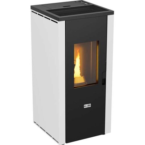 stufa a pellet ermetica canadian stove "design evo" bianco 7 kw (1/4)