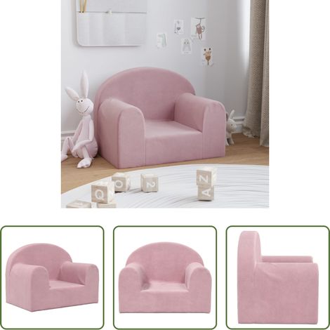 vidaXL Plüsch Sofas - Kindersofa Rosa Weich Plüsch