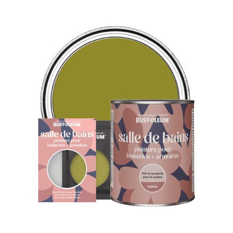 Peinture pour Boiseries & Armoires de Salle de Bains, Finition Satinée - Olive Marinée (1/3)