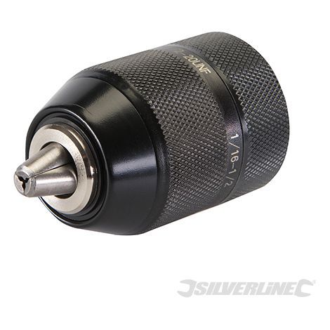 Silverline – Mandrin de perceuse autoserrant 13 mm – Acier manganèse – Filetage UNF 1/2'-20 – Pour matériaux durs