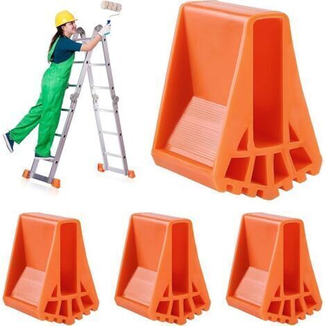 Ahlsen – Non-Slip Ladder Feet Covers – 4 Piece Set – Durable Plastic – Easy Installation – Compatible with Telescopic Ladders (1/4)