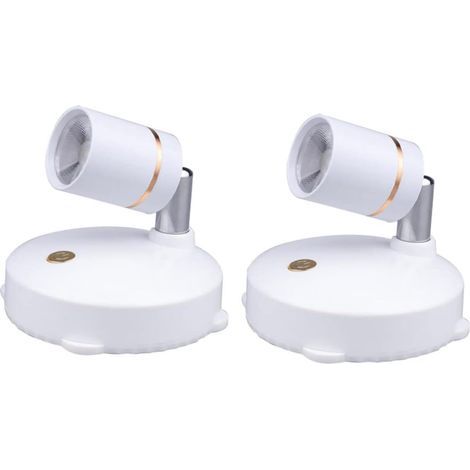 Lot de 2 mini spots sans fil à piles pour tableau d'intérieur à intensité variable avec télécommande à coller n'importe où (1/5)