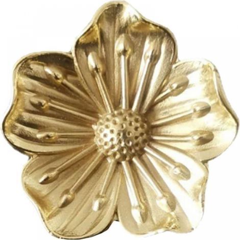 (6PCS) Flower Cabinet Handle Pull: Brass Cabinet Knobs Drawer Pull Knobs for Kitchen Cabinet Drawer Furniture (1/5)