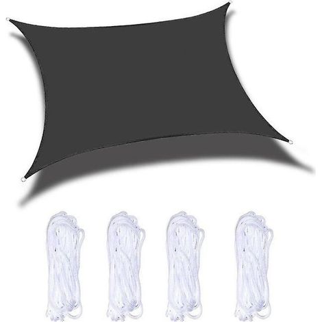 2x3 M Voile D'ombrage Noir Rectangulaire Extrieur Auvent De Jardin Anti - Uv (1/4)