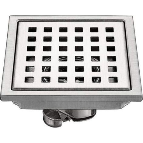 Siphon de sol extérieur 150mm en acier inoxydable 304 – Double crépine anti-retour – Drain carré pour cuisines et salles de bains (1/5)