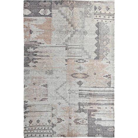 Tapis moderne en coton pour déco intérieure chaleureuse - Palette de tons neutres mélangés (1/4)