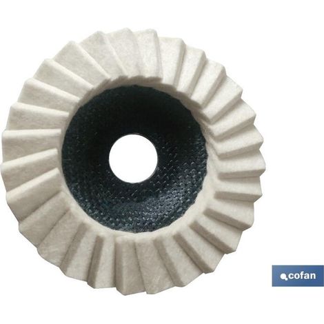 Disco de láminas de fieltro para pulir ø115 mm, ideal para acero inoxidable y aleado