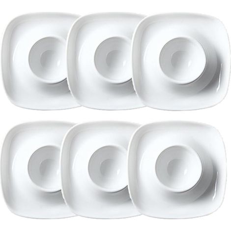 Weißes Porzellan-Eierbecher-Set, 6-teilig, elegantes 6-teiliges Set (1/4)