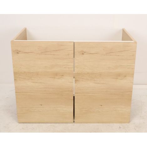 [JAMAIS UTILISE] Meuble Sous Vasque de Salle de Bain 80cm AQUANCE Media26061 Chêne Nebraska Naturel 2 Portes - A2370987 (1/5)