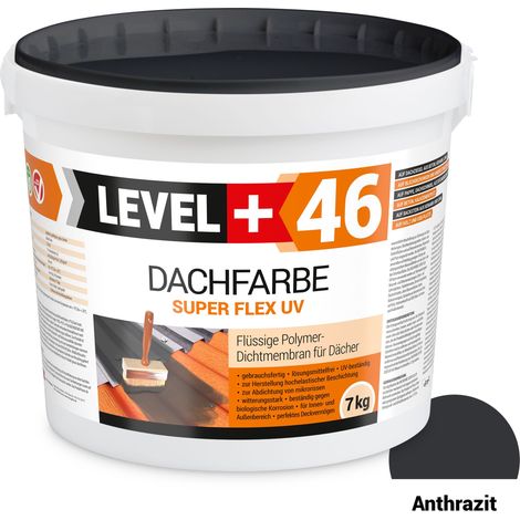 LEVEL+ Dachfarbe elastische Dicht-Polymermembrane L+46 ANTHRAZIT - 7KG (1/4)
