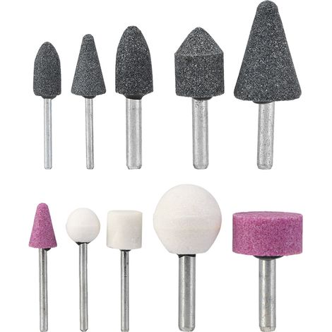Ortviai 10 Pièces Embouts de Meulage et Polissage en Corindon pour Outil Rotatif – Diamètres 3 mm et 5 mm (1/5)