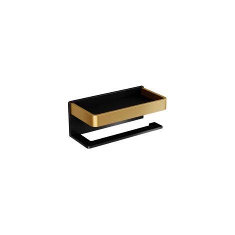 Litzee – Portarotolo da parete in acciaio inox SUS304 spazzolato – Installazione senza foratura – Mensola portaoggetti da 14 cm – Crezuo