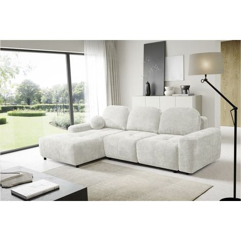 Ecksofa Schlafsofa Sofa ARGOS in Stoff Vibe Creme Ottomane Links (1/5)