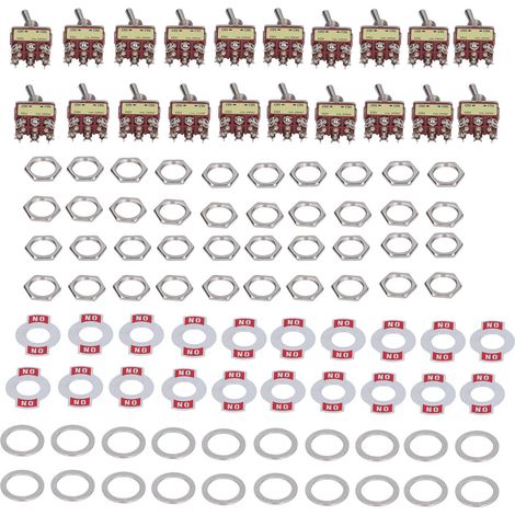 20Pcs Interrupteur Bascule Verrouillage Automatique 6 Bornes 2 Positions Lot Kit AC 250V (1/5)