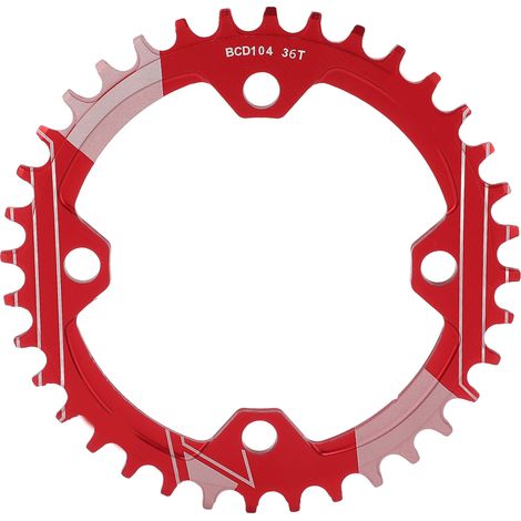 Plateau de Chaîne VTT 36T Lebycle Résistant à l'Usure Disque à Denture Positive/Négative 104BCD Rouge