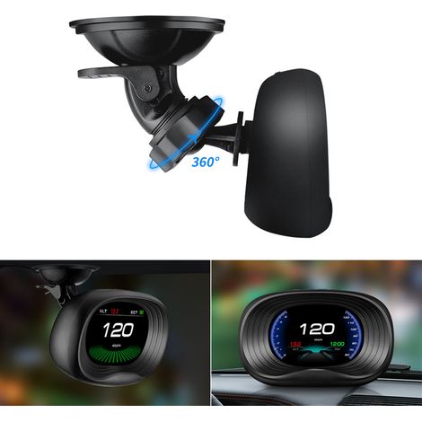 Tableau de bord numérique OBD2 HUD pour voiture, ordinateur de bord intégré, compteur de vitesse OBD intelligent, testeur de température d'eau et de pression de carburant (version OBD P20) (1/5)