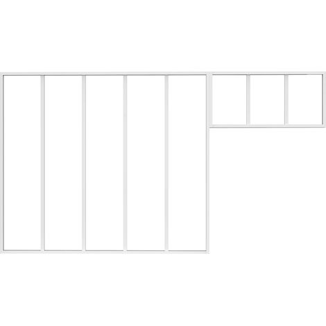 Verrière atelier en aluminium thermolaqué blanc 150 x 130 cm + imposte 83 x 40 cm (L x H) – BAYVIEW