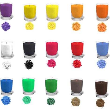 Colorant Bougie,Cire pour Bougie,Colorant Teinture de Cire,15 Couleurs Colorant Bougies Cire de Soja,Colorant De Bougies Naturel,Pigment Bougier Teinture,Convient Plusieurs Cires pour Bougier (1/5)