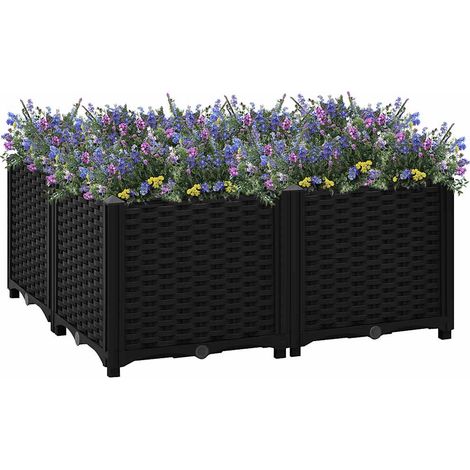 vidaXL Fioriera Rialzata 80x80x38 cm in Polipropilene