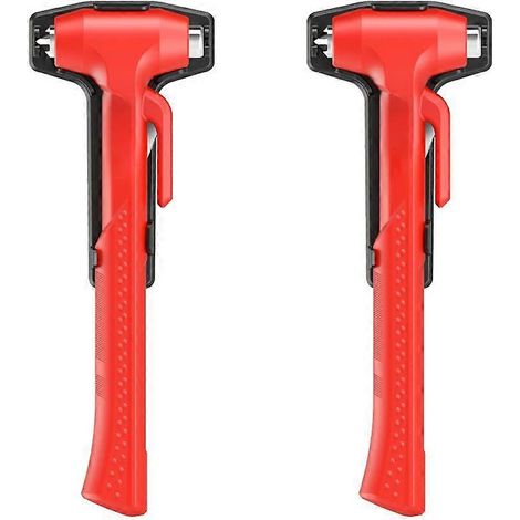 Brise-vitre et coupe-ceinture de sécurité (lot de 2), outils d'évacuation d'urgence pour voiture, marteau de sécurité 3 en 1 avec brise-vitre et coupe-ceinture, qualité supérieure.