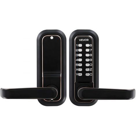 Cerradura de Código Mecánica con Teclado, 4 a 7 Dígitos sin Llaves, Aleación de Zinc, Diseño con Manija, 4 Husillos, Bloqueo Automático para Puertas 35 a 65 mm, Jardín Exterior Garaje Entrada (1/5)