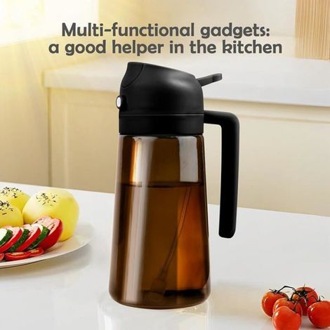 Pulvérisateur huile pour Cuisine,2 en 1 Spray Huile Cuisine Blocage de lumière Dark,Distributeur Noir + Marron (1/5)
