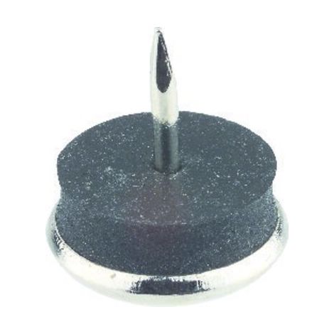 DRANSFELD, Gleiter rund, Durchmesser 25mm zum Einschlagen, Gummi silber vernickelt 100 Stk (1/2)