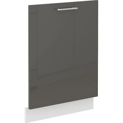Frontblende Geschirrspüler vollintegriert 60 cm Grau Hochglanz Küche Lara (1/2)