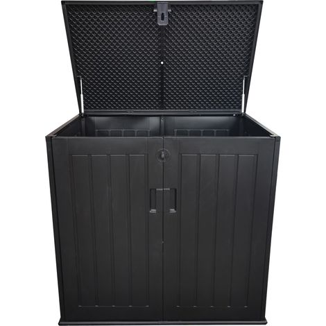 Gardiun – Coffre de jardin en résine 775 L – Dimensions 116x71x109/112,5 cm – Fermeture amortisseur à gaz – Protection UV