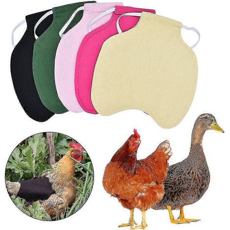 5er-Pack Hühnersattel-Hühnerschürze Federfixierer Flügelrückenschutz Hühnerschürze mit elastischen Bändern für kleine bis mittelgroße Hühner (Schwarz) (1/5)