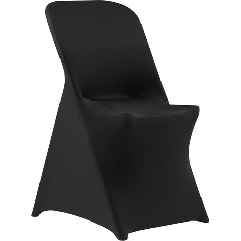 30 Housses de Chaise Noires, Stretch Polyester, Couvre-Sièges pour Mariage, Banquet & Réception, S'Adapte aux Chaises jusqu'à 46x50x86 cm (1/5)