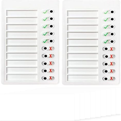 Pieces Checklists, Plastic Memo Board, Reusable Checklist with Slider, Removable and Reusable (1/5)