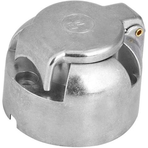 Adaptateur de connecteur de prise de remorque 12 V 7 broches, norme européenne idéale, transmission de la lumière, aluminium, laiton, argent, 7 broches, caravane, camping-car, bateau, camion (1/5)