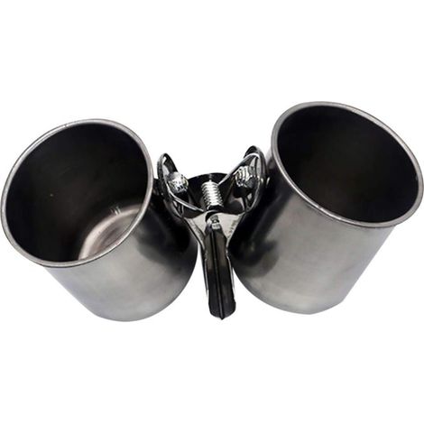 Gamelle pour oiseaux avec eau et nourriture, coupelles pour cage, nourriture pour perroquets, gamelle suspendue en acier inoxydable pour animaux de compagnie (1/5)