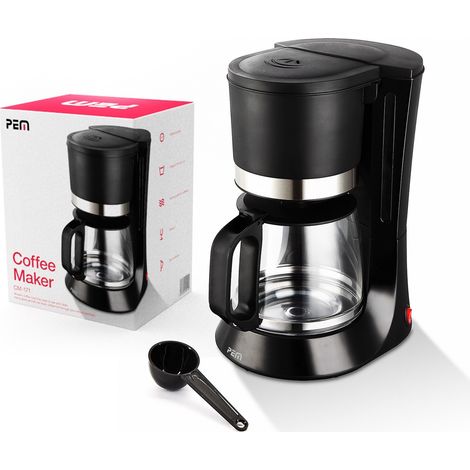 Cafetière 680W - Capacité 10 tasses - Inox et noir (1/4)