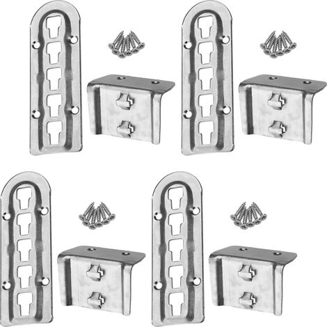 Bettbeschlag höhenverstellbar für Mittelbalken- und Lattenrostauflage verzinkt, 4er Set