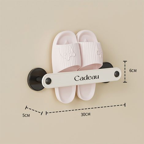 Porte-chaussons de salle de bain, non perforé, couleur crème-AquaForge (1/2)