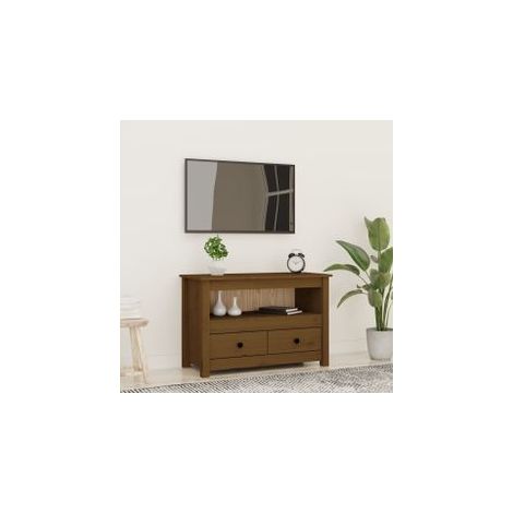 Meuble TV Marron miel 79x35x52 Bois de pin massif (1/5)