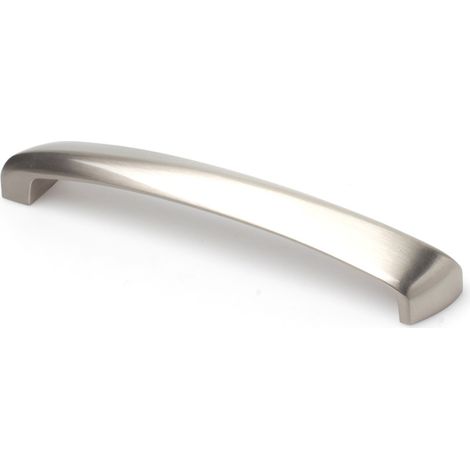 Asa de zamak con acabado níquel satinado, dimensiones:140x19x24mm y entrepuntos:128mm -